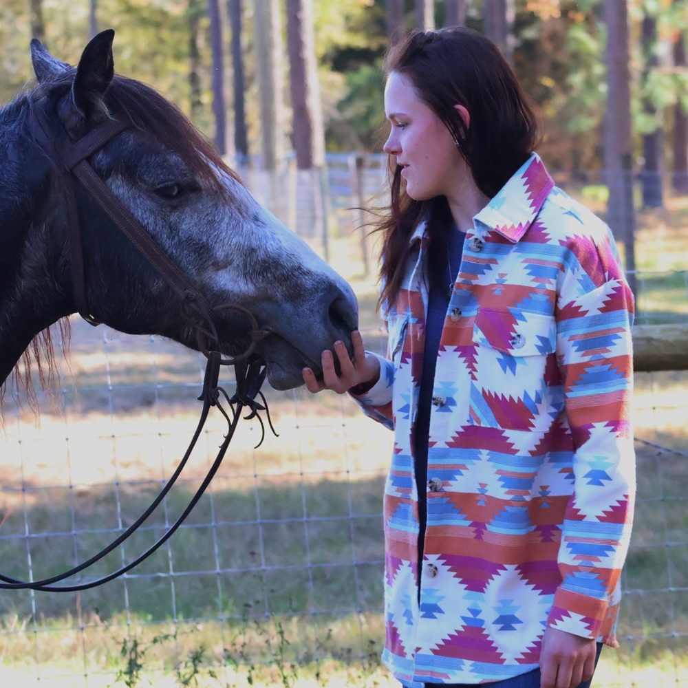 No Comment Western Aztec Shacket